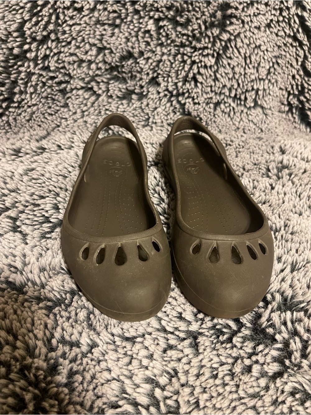 CROCS Gray Sling Strap Cutout Sandals